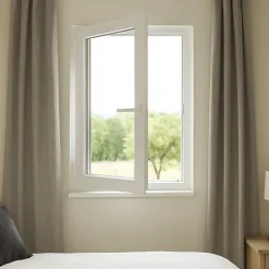 Fenêtre PVC blanc 1 vantail hors tout H 96 x L 66 cm ouverture française pour pose rénovation - tirant gauche-Gefradis Best