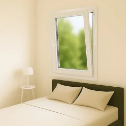 Fenêtre PVC blanc 1 vantail hors tout H 76 x L 86 cm oscillo battant pour pose rénovation - tirant droit-Gefradis Discount