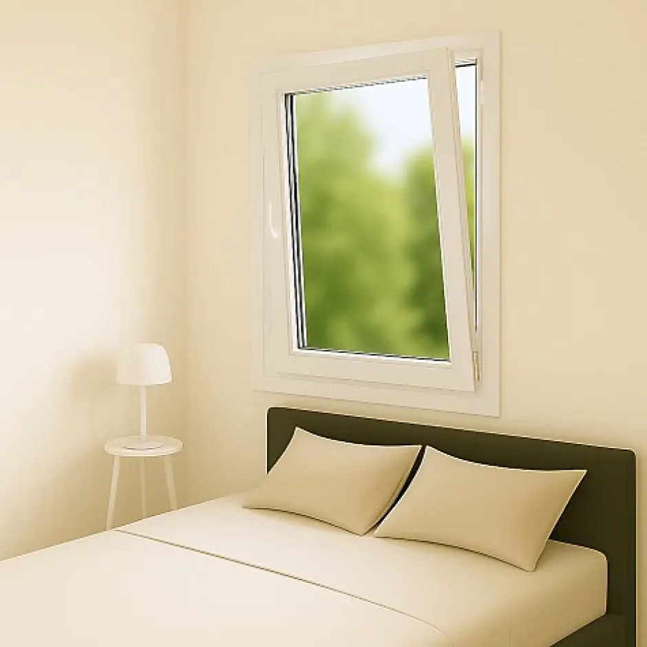 Fenêtre PVC blanc 1 vantail hors tout H 76 x L 86 cm oscillo battant pour pose rénovation - tirant droit-Gefradis Discount