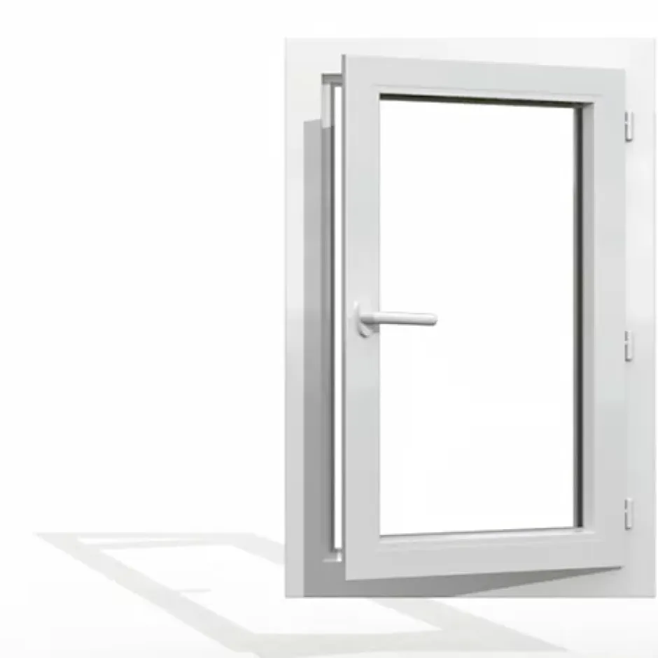 Gefradis Fenêtre PVC blanc 1 vantail hors tout H 106 x L 86 cm ouverture française pour pose rénovation - tirant droit