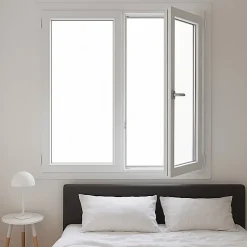 Gefradis Fenêtre PVC blanc 2 vantaux hors tout H 146 x L 146 cm ouverture française pour pose rénovation