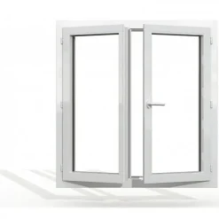 Fenêtre PVC blanc 2 vantaux hors tout H 156 x L 86 cm ouverture française pour pose rénovation-Gefradis Discount