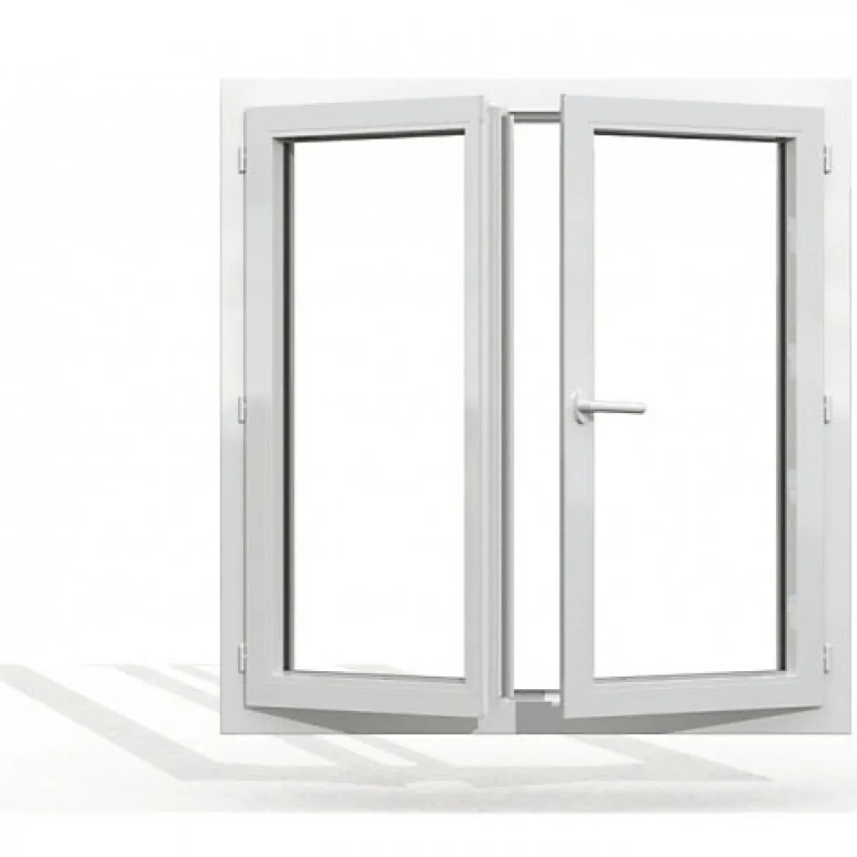 Fenêtre PVC blanc 2 vantaux hors tout H 76 x L 106 cm ouverture française pour pose rénovation-Gefradis Online