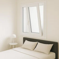 Fenêtre PVC blanc 2 vantaux hors tout H 126 x L 96 cm oscillo battant pour pose rénovation-Gefradis Hot