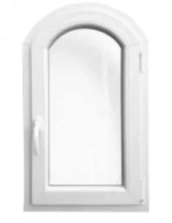 3 in 1 Fenêtre PVC cintré 1 ventail ouvrant RAL 9016 ( L.: 70 cm x H.: 80 cm)