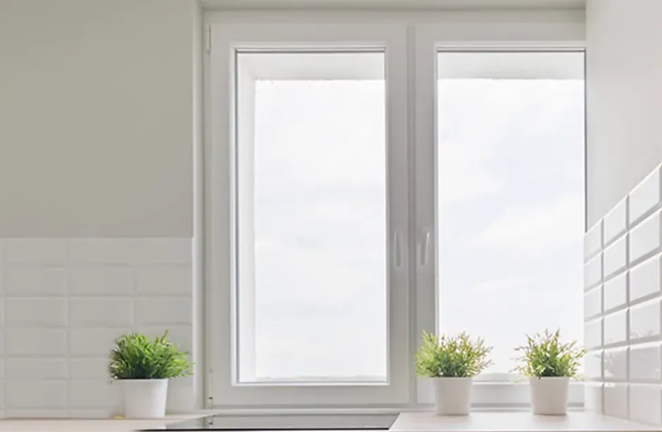 Fenêtre PVC deux cadres double ouvrant RAL 9016 ( L.: 197 cm x H.: 180 cm)-3 in 1 Outlet