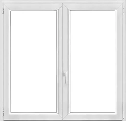 Fenêtre PVC deux cadres double ouvrant RAL 9016 ( L.: 160 cm x H.: 93 cm)-3 in 1 Hot