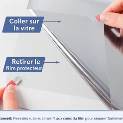 Film adhésif miroir privatif pour fenêtre au mètre - Anti-Regard Anti-UV Anti-Chaleur - 90cmx1m-Ambiance Sticker Best