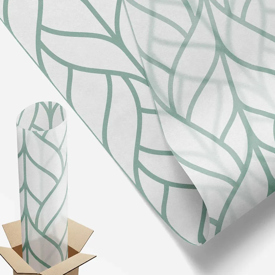 Film décoratif pour vitre 100x146 cm Protège efficacement l'intimité Symétrie Des Plantes 1 rol.-Wallfluent Clearance