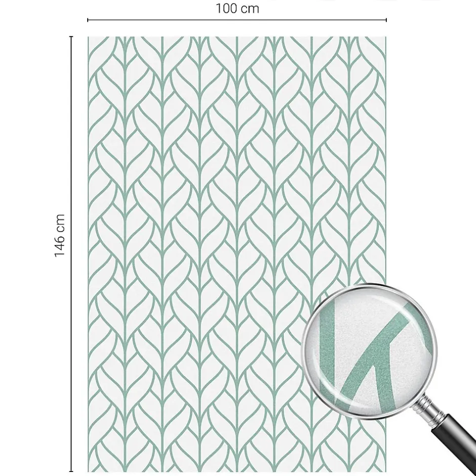 Film décoratif pour vitre 100x146 cm Protège efficacement l'intimité Symétrie Des Plantes 1 rol.-Wallfluent Clearance