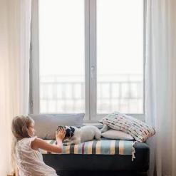 Wallfluent Film décoratif pour vitre 200x100 cm d'Intimité pour Fenêtre Rayures Blanc Délicat 1 rol.