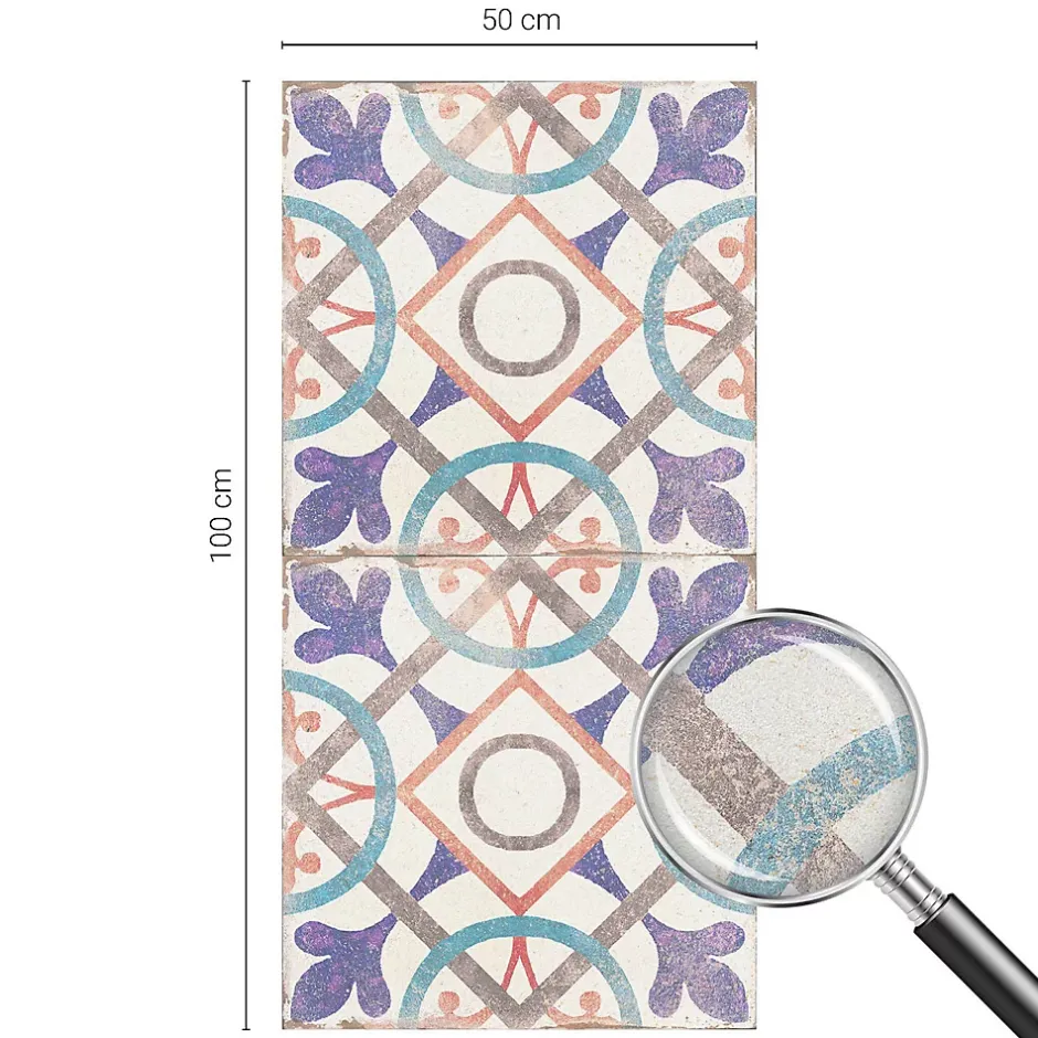 Film décoratif pour vitre 50x100 cm de protection d'intimité Mosaïques Colorées 1 rol.-Wallfluent New