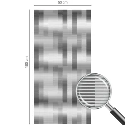 Film décoratif pour vitre 50x100 cm décoratif vitrail Grille Graphique 1 rol.-Wallfluent Best