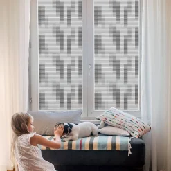 Wallfluent Film décoratif pour vitre 100x100 cm décoratif vitrail Grille Graphique 1 rol.