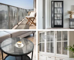 Film décoratif pour vitre 200x146 cm décoratif vitrail Grille Graphique 1 rol.-Wallfluent Hot