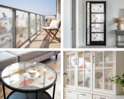 Wallfluent Film Ddépoli Autoadhésif 100x146 cm de protection d'intimité Terrazzo Abstrait 1 rol.