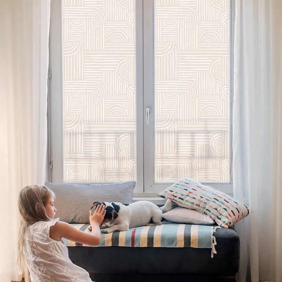 Film Ddépoli Autoadhésif 100x146 cm Protège efficacement l'intimité Motif Géométrique 1 rol.-Wallfluent Sale