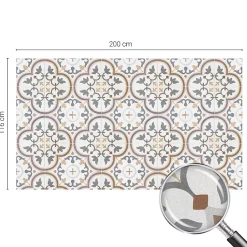 Wallfluent Film Ddépoli Autoadhésif 200x116 cm d'Intimité pour Fenêtre Rayures Ornements Carrelés 1 rol.