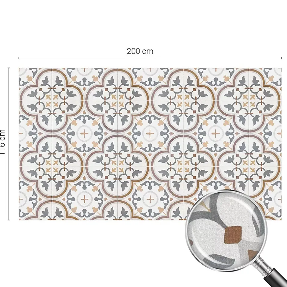 Wallfluent Film Ddépoli Autoadhésif 200x116 cm d'Intimité pour Fenêtre Rayures Ornements Carrelés 1 rol.