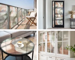 Film Ddépoli Autoadhésif 200x146 cm d'Intimité pour Fenêtre Rayures Vagues Colorées 1 rol.-Wallfluent Discount