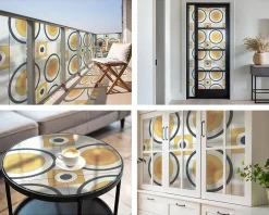 Film Ddépoli Autoadhésif 100x116 cm décoratif vitrail Cercles Rétro 1 rol.-Wallfluent Sale