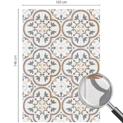 Film Ddépoli Autoadhésif 100x146 cm d'Intimité pour Fenêtre Rayures Ornements Carrelés 1 rol.-Wallfluent Sale