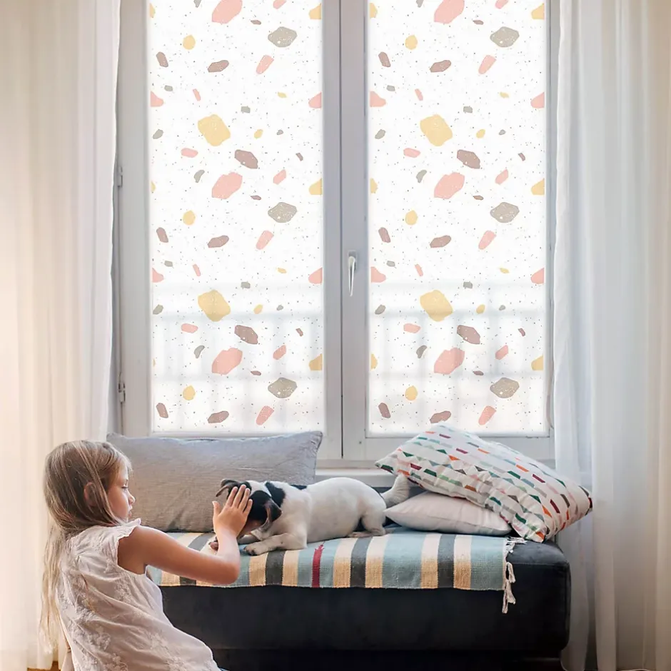 Film Ddépoli Autoadhésif 50x100 cm de protection d'intimité Terrazzo Abstrait 1 rol.-Wallfluent Clearance