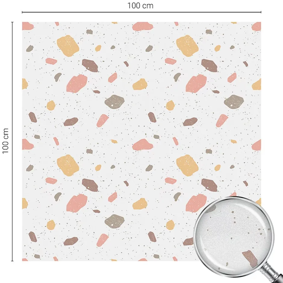 Film Ddépoli Autoadhésif 100x100 cm de protection d'intimité Terrazzo Abstrait 1 rol.-Wallfluent Outlet