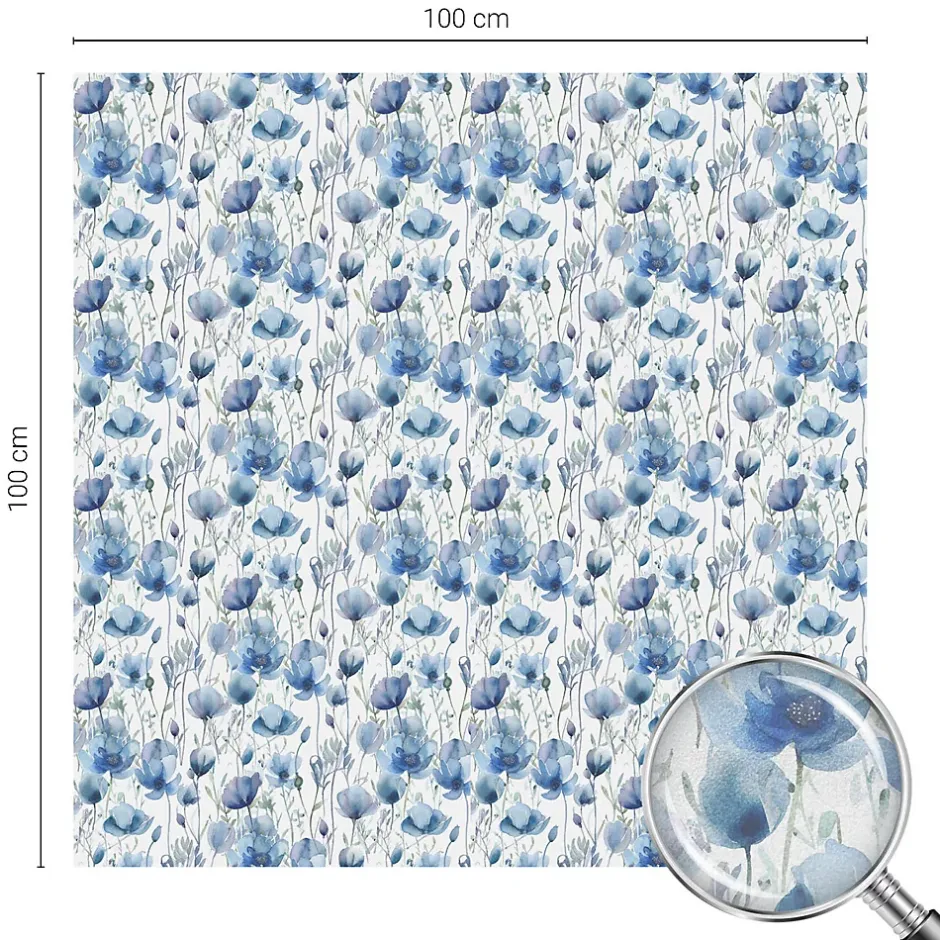 Film dépoli blanc adhésif 100x100 cm décoratif vitrail Fleurs À L'aquarelle 1 rol.-Wallfluent Discount