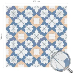 Wallfluent Film dépoli blanc adhésif 100x100 cm Protège efficacement l'intimité Motifs Symétriques 1 rol.