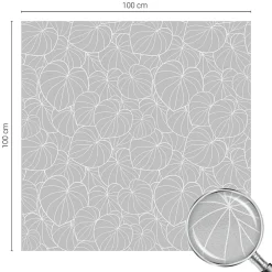 Film dépoli blanc adhésif 100x100 cm décoratif vitrail Élégance Feuillue 1 rol.-Wallfluent Hot