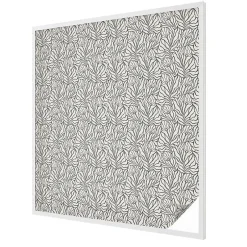 Wallfluent Film dépoli blanc adhésif 100x116 cm décoratif vitrail Feuilles Fleurs 1 rol.