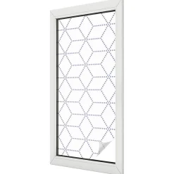 Wallfluent Film dépoli blanc adhésif 50x116 cm d'Intimité pour Fenêtre Rayures Losanges Violets 1 rol.