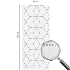 Wallfluent Film dépoli blanc adhésif 50x116 cm d'Intimité pour Fenêtre Rayures Losanges Violets 1 rol.