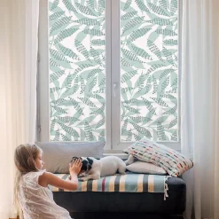 Film dépoli blanc adhésif 50x146 cm de protection d'intimité Feuilles Vertes 1 rol.-Wallfluent Outlet