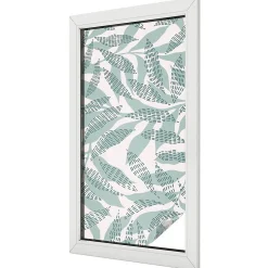 Wallfluent Film dépoli blanc adhésif 50x100 cm de protection d'intimité Feuilles Vertes 1 rol.