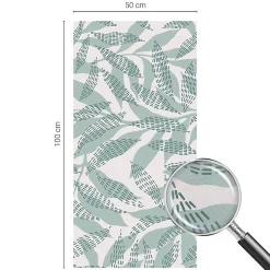Wallfluent Film dépoli blanc adhésif 50x100 cm de protection d'intimité Feuilles Vertes 1 rol.