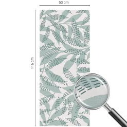 Wallfluent Film dépoli blanc adhésif 50x116 cm de protection d'intimité Feuilles Vertes 1 rol.