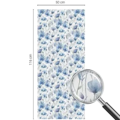 Wallfluent Film dépoli blanc adhésif 50x116 cm décoratif vitrail Fleurs À L'aquarelle 1 rol.