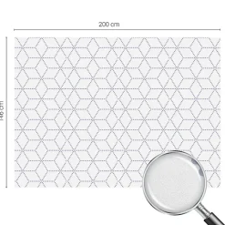 Wallfluent Film dépoli blanc adhésif 200x146 cm d'Intimité pour Fenêtre Rayures Losanges Violets 1 rol.