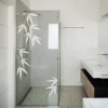 Ambiance Sticker Film Fenêtre Anti Regard Occultant - FEUILLES DE BAMBOU - Stickers Autocollant Brise-Vue pour Vitre & Porte de Douche - 120x35cm