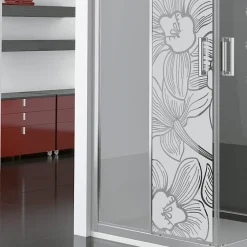 Ambiance Sticker Film Fenêtre Anti Regard Occultant - FLEUR D'ORCHIDÉE 1 - Stickers Autocollant Brise-Vue pour Vitre & Porte de Douche - 55x185cm