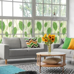 Film Fenêtre Anti Regard Occultant - FEUILLES VERTES XL - Stickers pour Vitres & Porte de Douche - 40X200cm-Ambiance Sticker Outlet