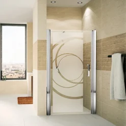 Film Fenêtre Anti Regard Occultant - COURBES DESIGN - Stickers Autocollant Brise-Vue pour Vitre & Porte de Douche - 120x45cm-Ambiance Sticker New