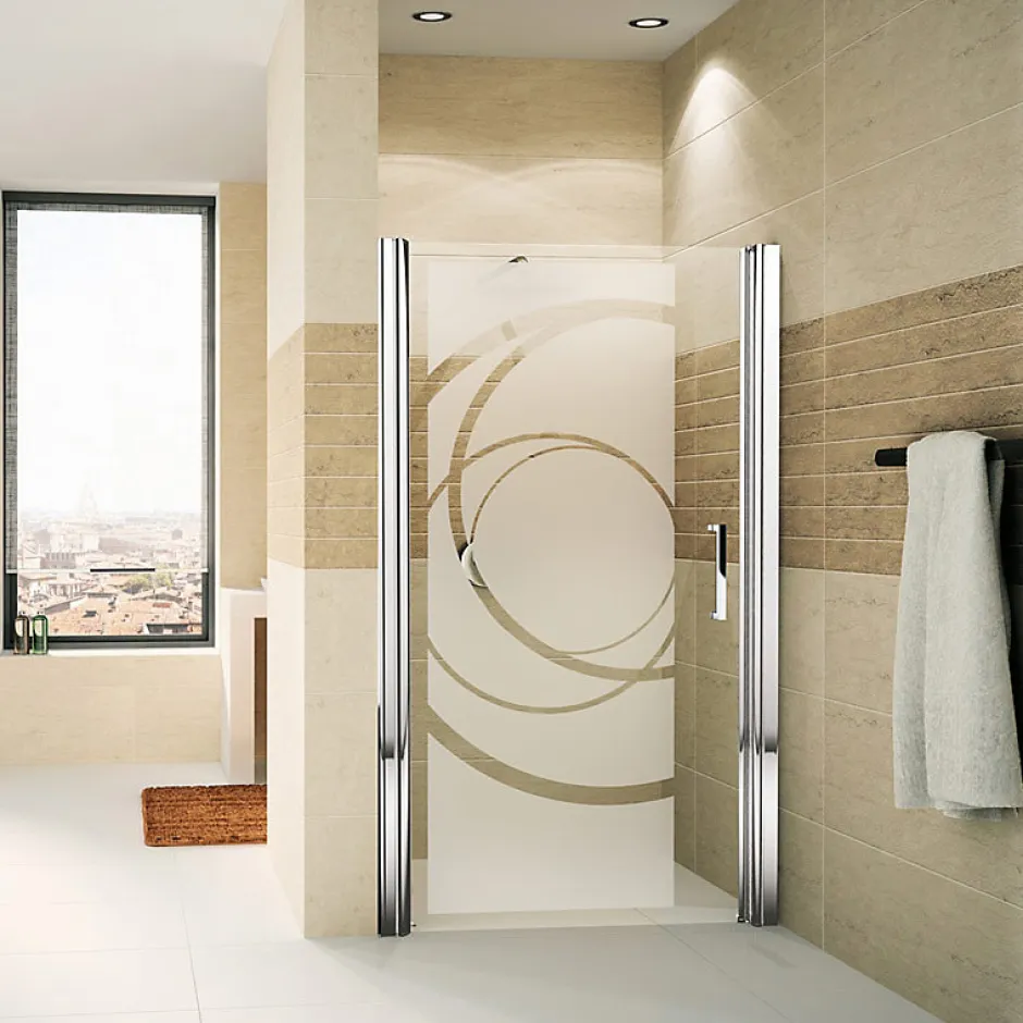 Film Fenêtre Anti Regard Occultant - COURBES DESIGN - Stickers Autocollant Brise-Vue pour Vitre & Porte de Douche - 120x45cm-Ambiance Sticker New