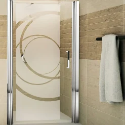 Film Fenêtre Anti Regard Occultant - COURBES DESIGN - Stickers Autocollant Brise-Vue pour Vitre & Porte de Douche - 120x45cm-Ambiance Sticker New