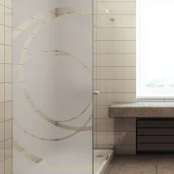 Film Fenêtre Anti Regard Occultant - COURBES DESIGN - Stickers Autocollant Brise-Vue pour Vitre & Porte de Douche - 120x45cm-Ambiance Sticker New