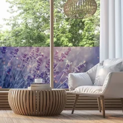 Film Fenêtre Anti Regard Occultant - CHAMP DE LAVANDE - Stickers pour Vitres & Porte de Douche - 40x100cm-Ambiance Sticker Sale