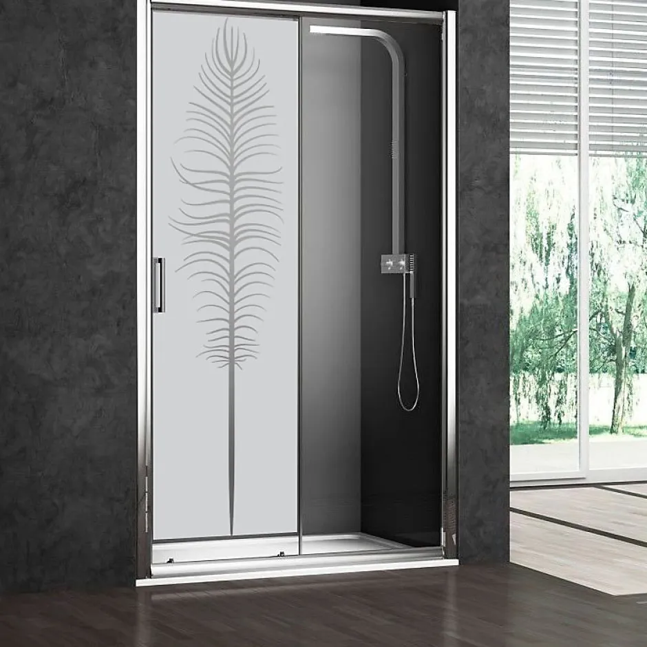 Ambiance Sticker Film Fenêtre Anti Regard Occultant - PLUME - Stickers Autocollant Brise-Vue pour Vitre & Porte de Douche - 120x35cm