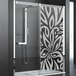 Ambiance Sticker Film Fenêtre Anti Regard Occultant - FLEUR DESIGN - Stickers Autocollant Brise-Vue pour Vitre & Porte de Douche - 150X55cm